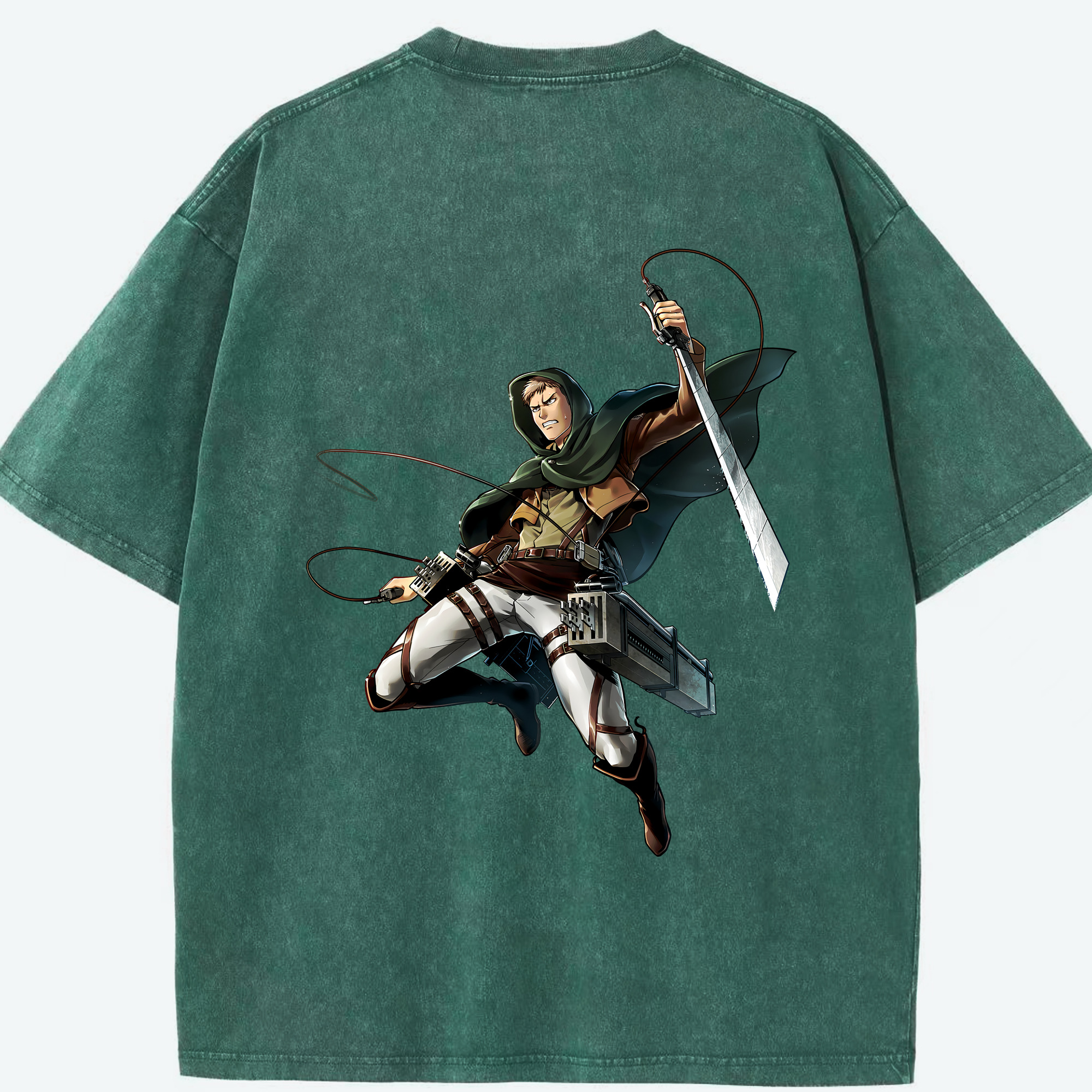 （画像用） 進撃の巨人 Attack on Titan 綿100% ヴィンテージ風 半袖Tシャツ（背面プリント）